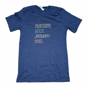 Awesome Since 1992 Blue Tee Size Small